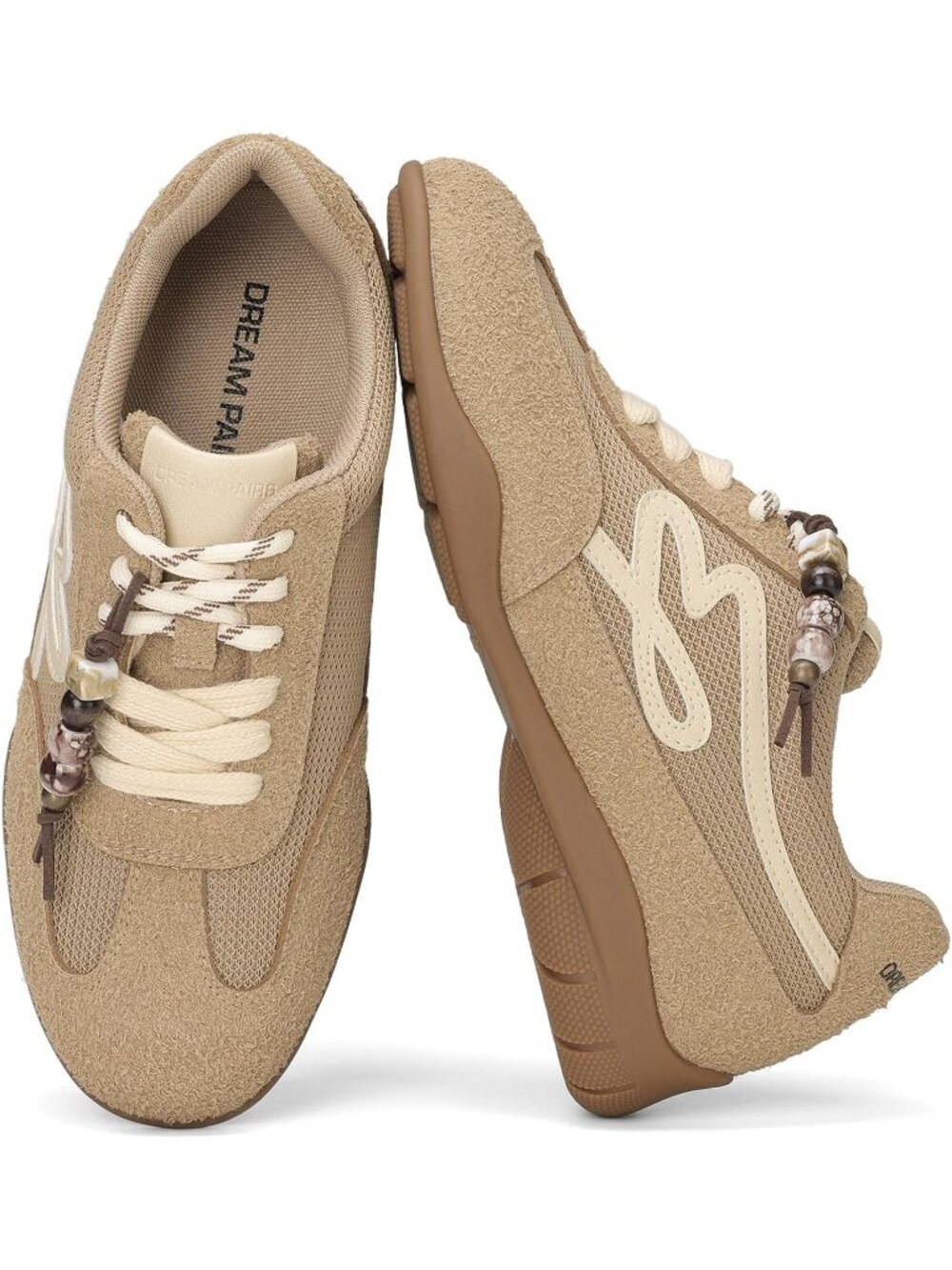 Women's Camel Faux Suede Retro Platform Non Slip Lightweight Fashion Sneakers